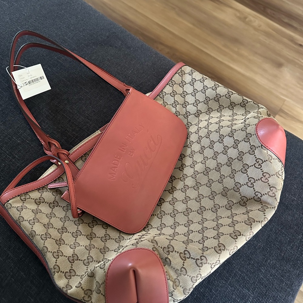Gucci Beige and Coral Women's Tote Bag